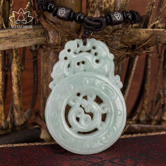 Natural Burma Jadeite jade pendant with Pixiu patterns