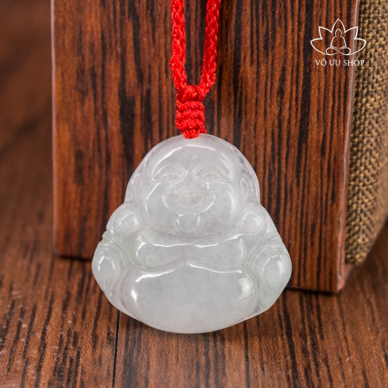 Jadeite Jade pendant with pattern of Maitreya Bodhisattva 