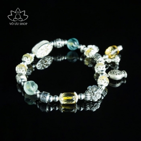 Bracelet of Citrine mixed fluorite stone 