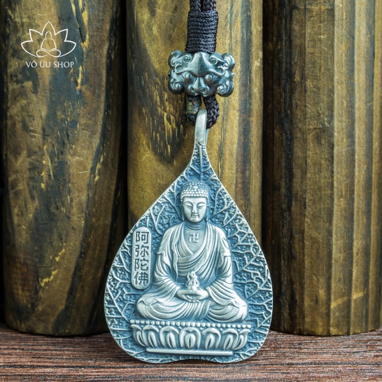 Mặt dây chuyền Phật Bản Mệnh lá bồ đề