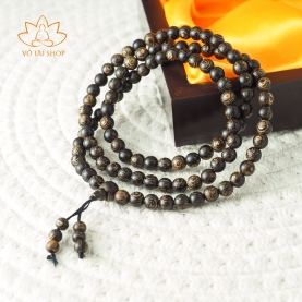 Chuỗi mala 108 hạt trì niệm trầm sánh ghép 6mm