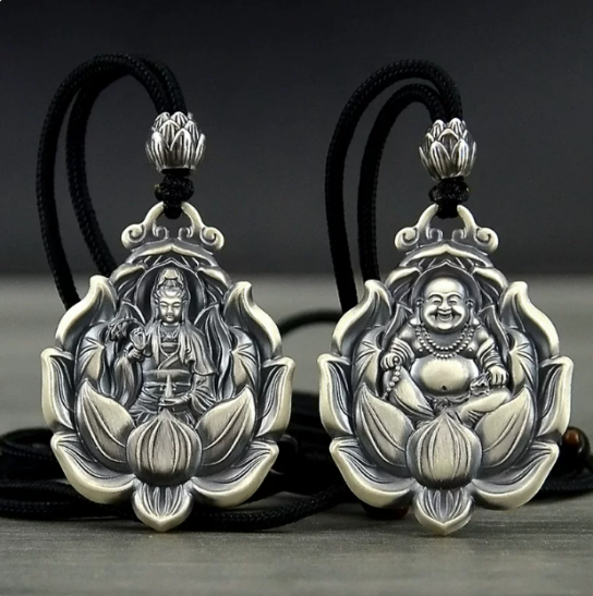 Dây chuyền Phật Tọa Đài Sen bạc S999