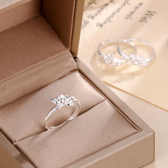 Nhẫn bạc S999 tạo hình hoa sen