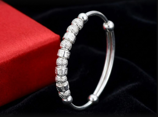 Lắc bạc Lục Tự Minh Chú Om Mani Padme Hum cho trẻ em